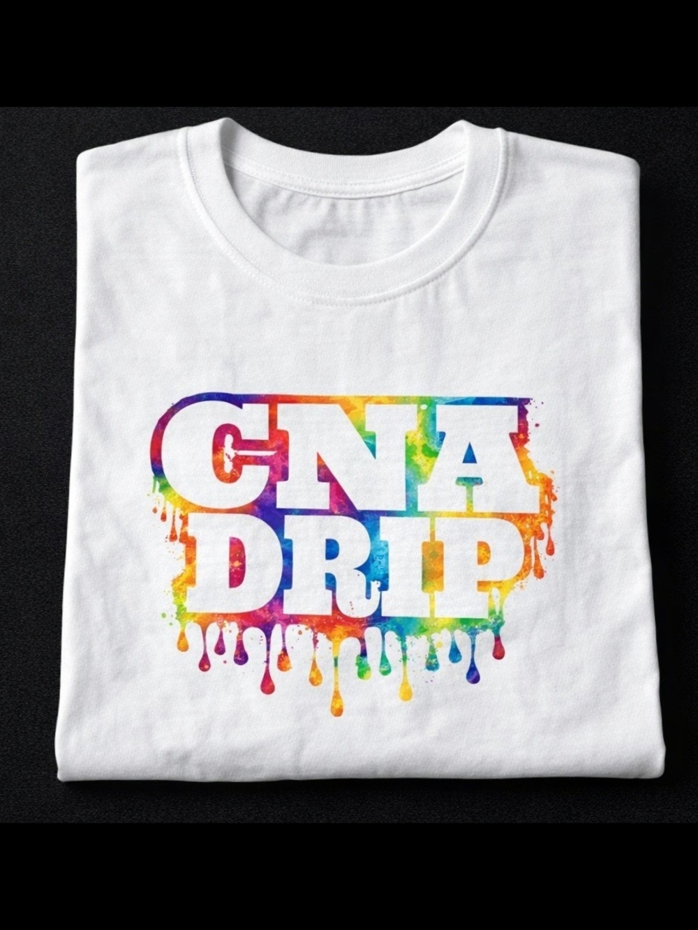 CNA DRIP Rainbow Drip Graphic Tee - White